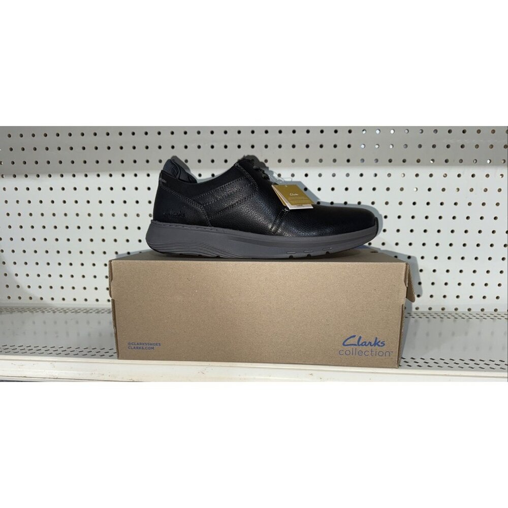 Clarks Motion Trek PT Mens Leather Casual Lace Up Sneakers Shoes Size 11.5 Black